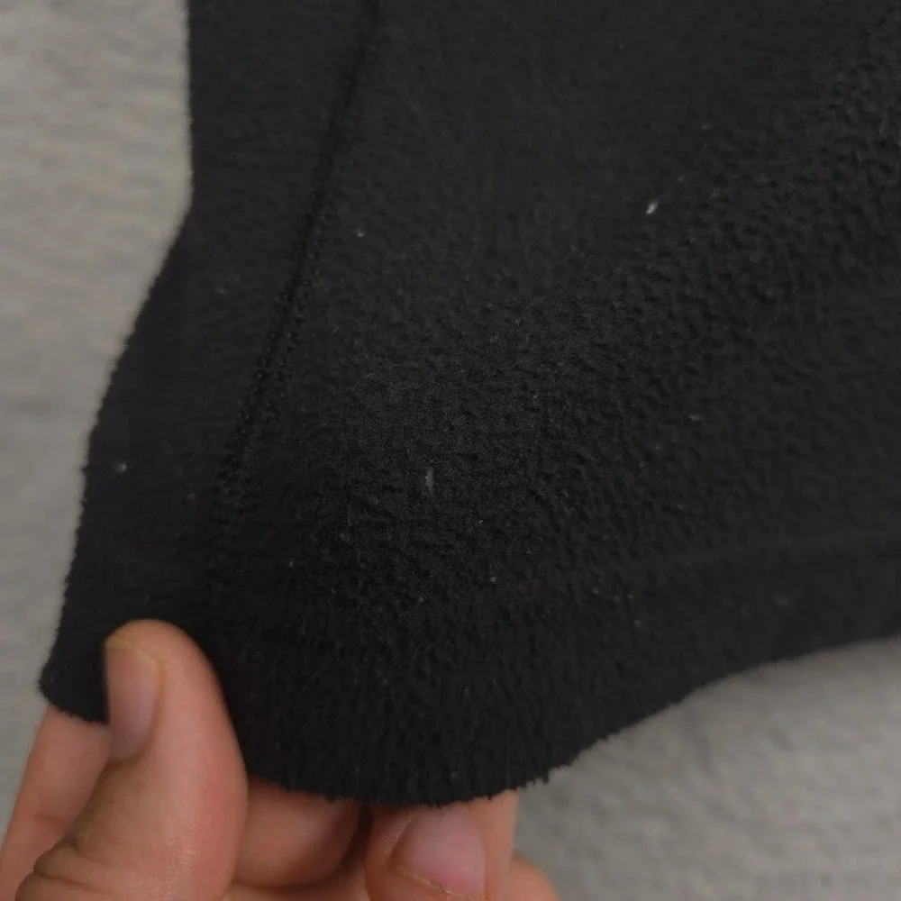 The North‎ Face Mens Large Black Quarter Zip Fleece Pullover Gray Pocket